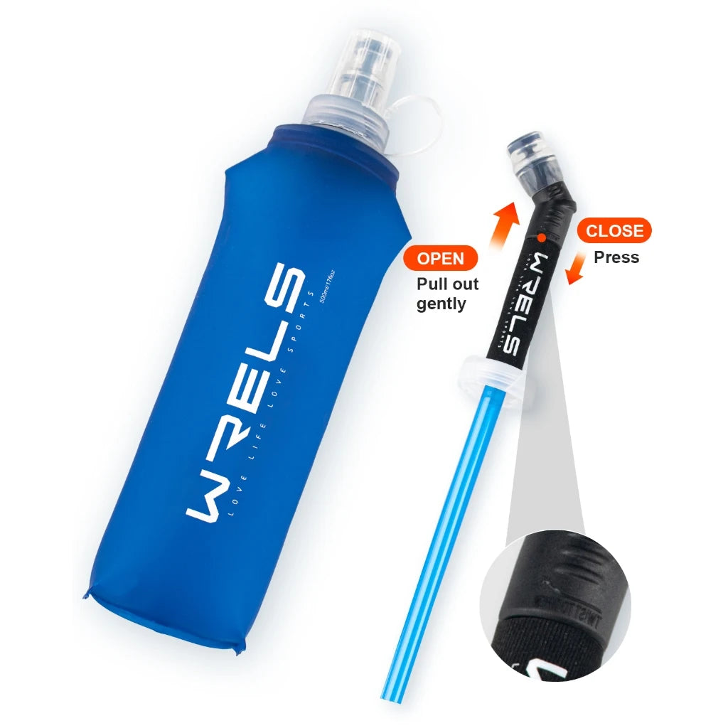 WRELS Folding Water Bottle – BPA-Free Soft Flask for Sports & Hiking
