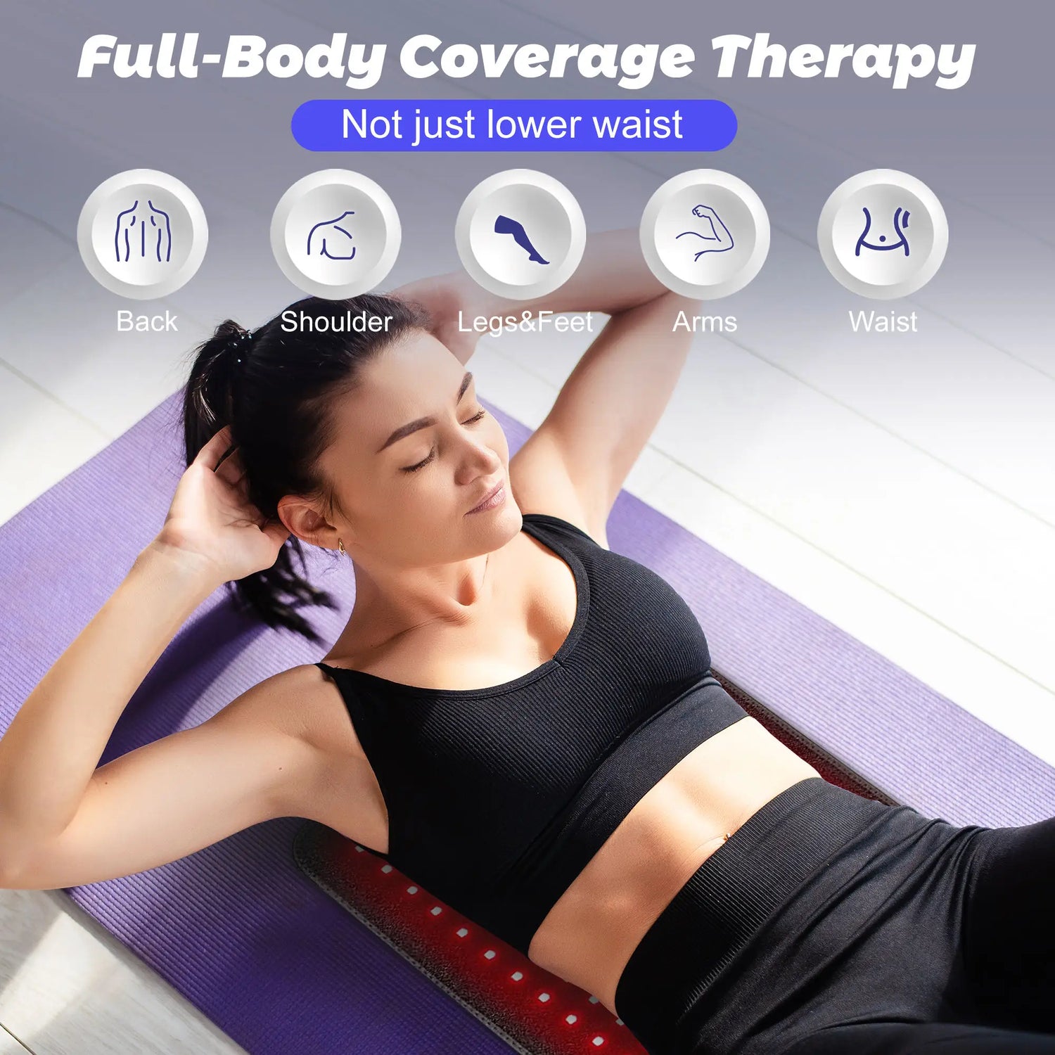 Red & Infrared Therapy Belt – Wearable Heating Pad for Face, Body, Shoulder, Joint & Muscle Relief | LED Beauty Device - squatshark