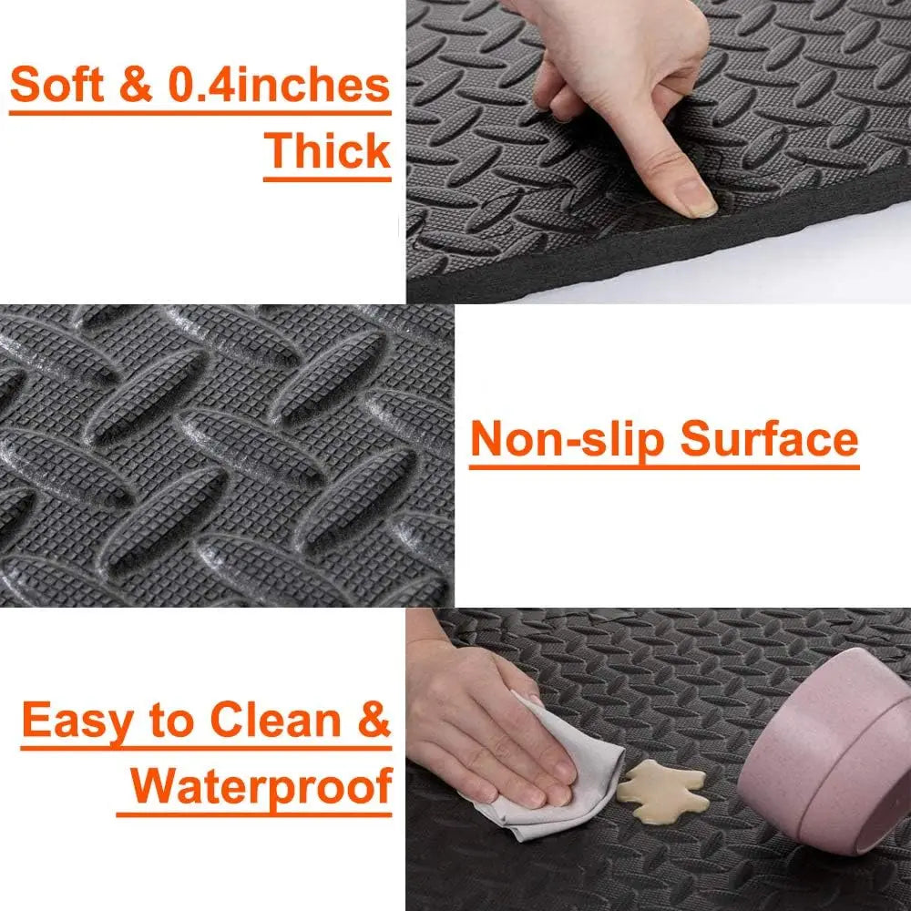 EVA Interlocking Foam Fitness Mat – Non-Slip Floor Tiles for Home Gym & Yoga