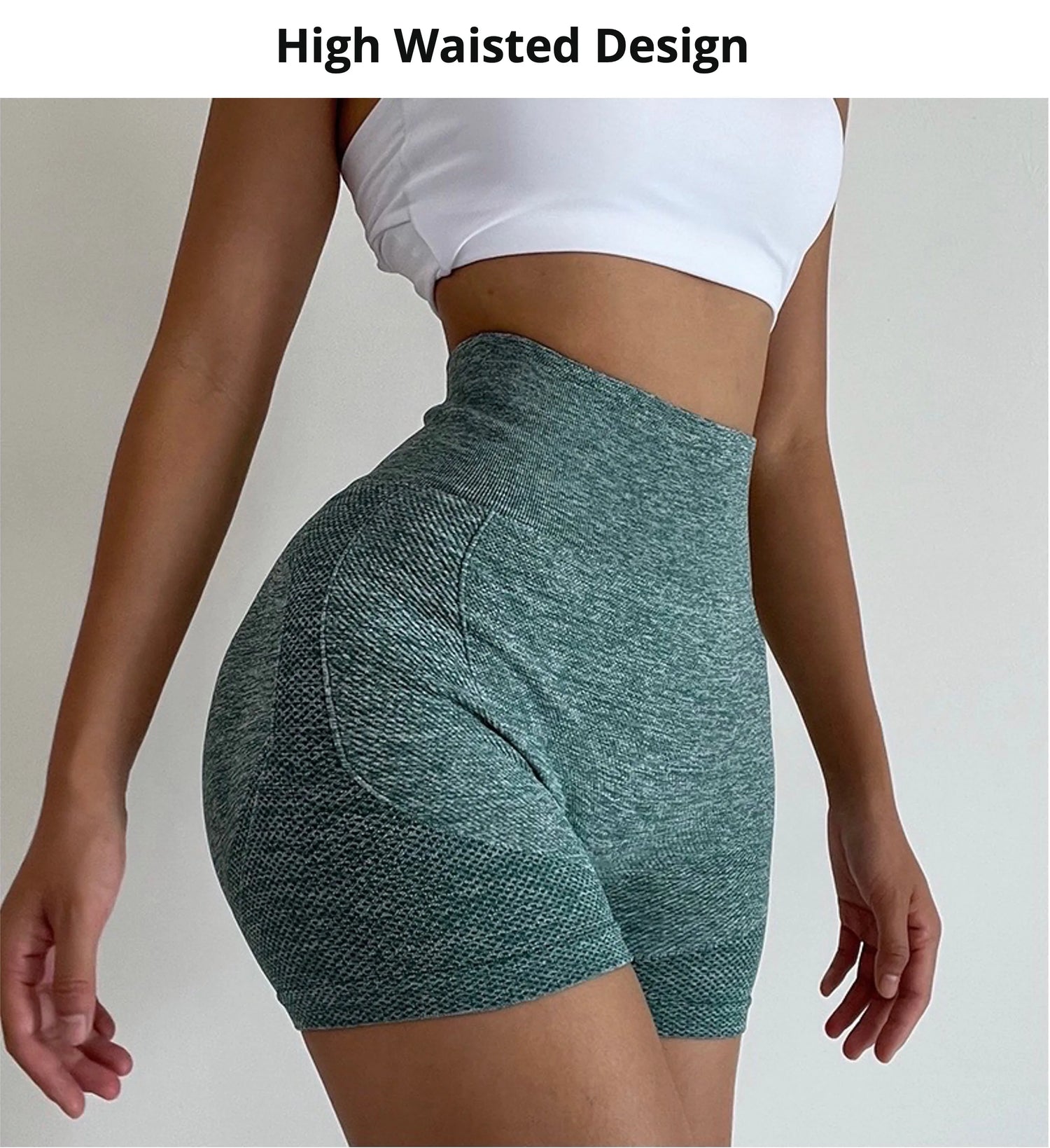 High Waist Yoga Shorts – Seamless Lift & Shape Fit