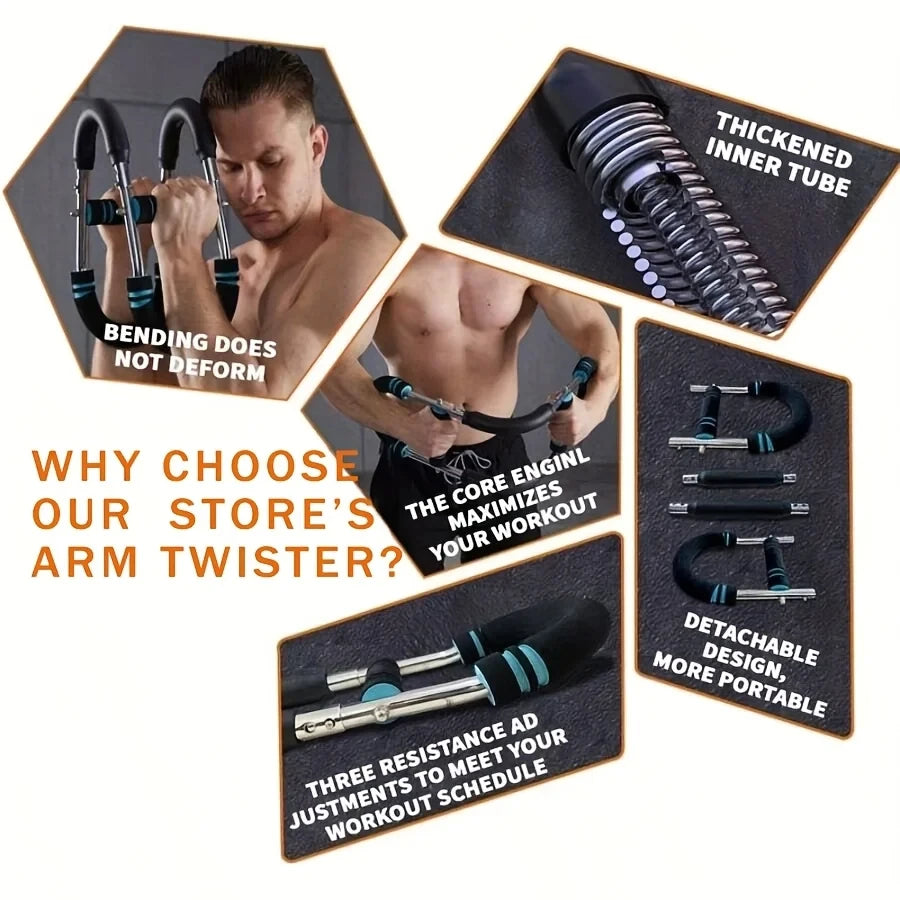 Adjustable Arm Exerciser Bar | High-Resistance Chest Expander & Wrist Strength Trainer (Copy) - squatshark