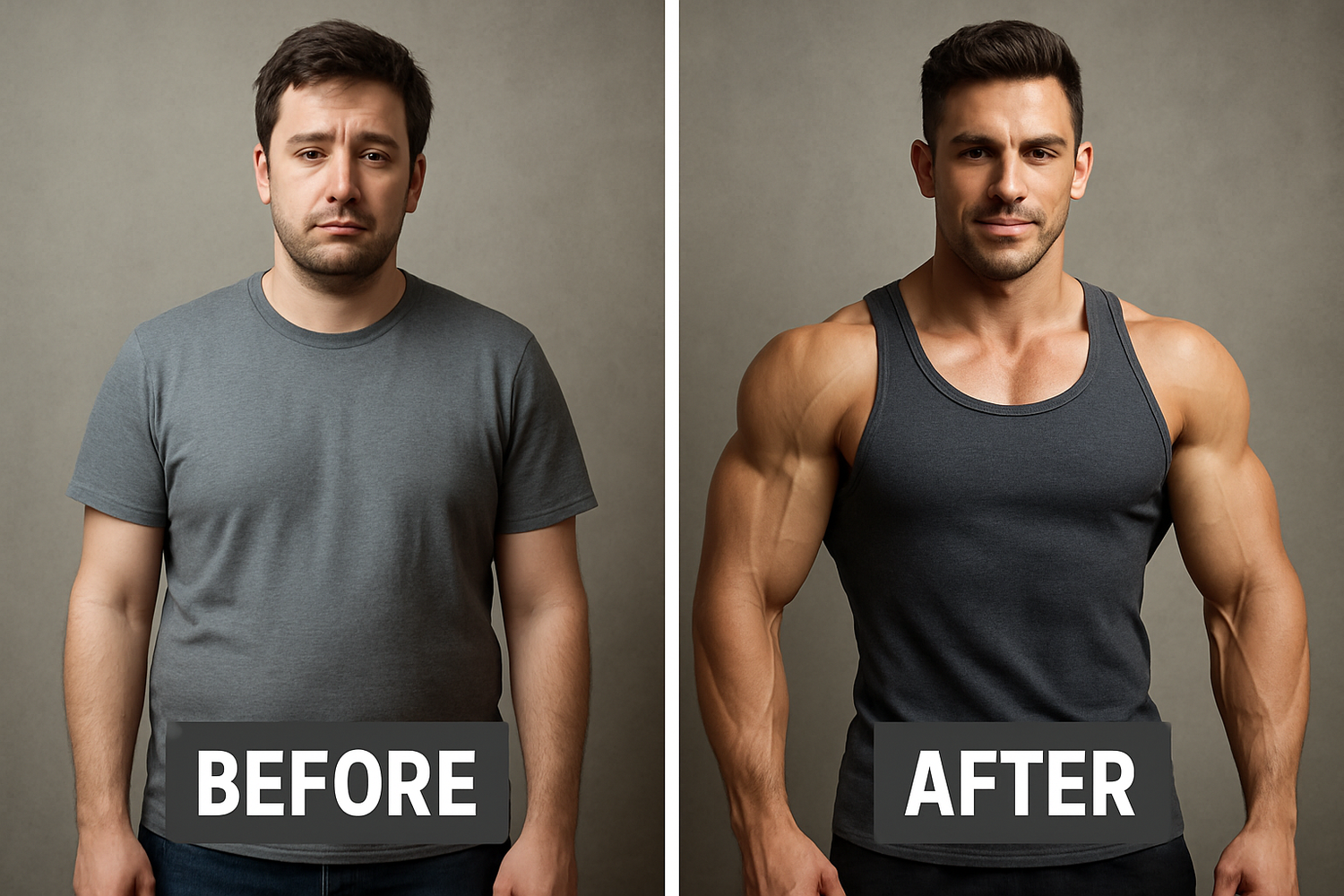 i need compare in one image for same man before and after